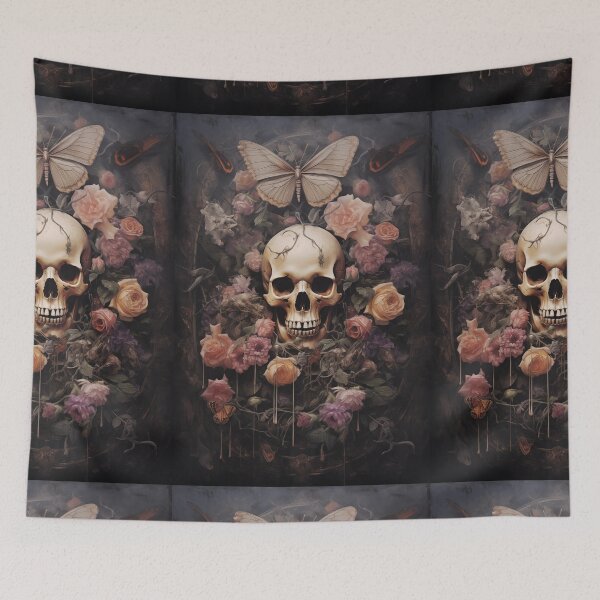 Item preview, Romantic Skull in Flowers designed and sold by DarkRedNight.
