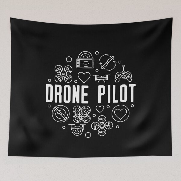 Item preview, Drone Pilot outline circle-shaped design for quadcopter pilots and geeks designed and sold by venomousvector.