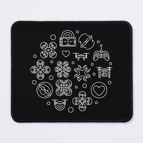 Item preview, I Love Drones - Drone Pilot outline circle-shaped design for quadcopter pilots and geeks designed and sold by venomousvector.