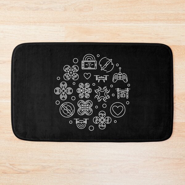 Item preview, I Love Drones - Drone Pilot outline circle-shaped design for quadcopter pilots and geeks designed and sold by venomousvector.