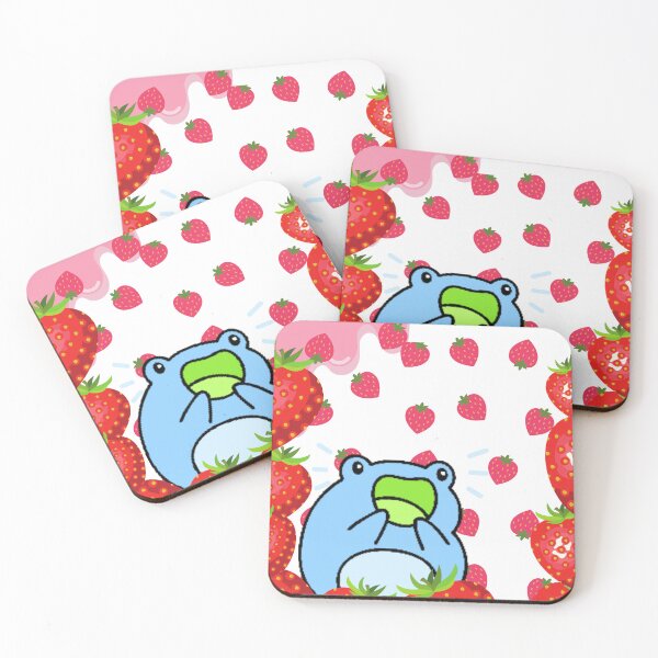 Item preview, yummy, a blue frog in strawberry heaven designed and sold by NexCreation.