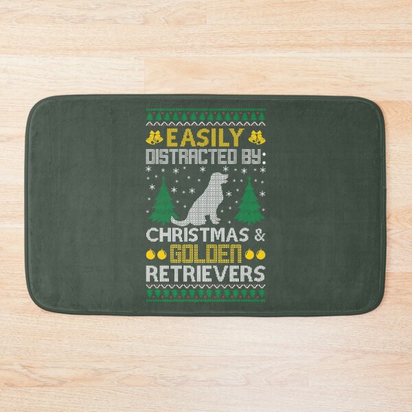 Item preview, easily distracted by christmas and golden retrievers for retriever lovers designed and sold by dimaxstore.