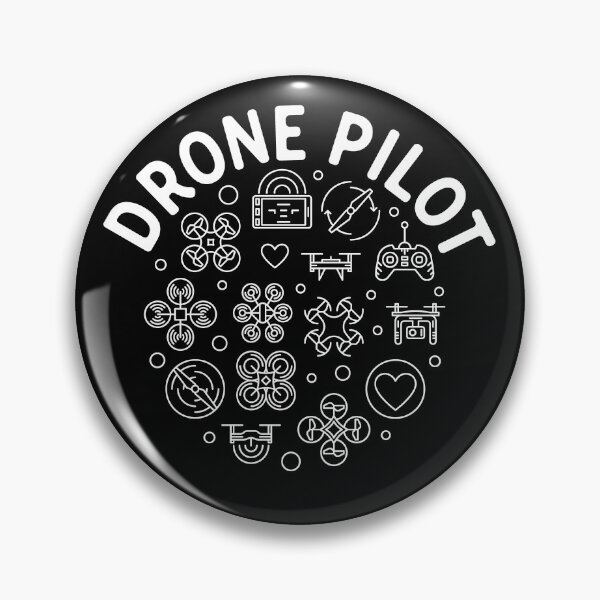 Item preview, Drone Pilot line circle shaped design for quadcopter pilots and geeks designed and sold by venomousvector.