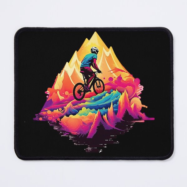 Item preview, Mountain bikers over colorful stones designed and sold by WallGemsArt.