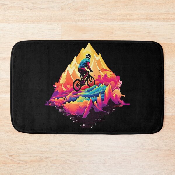 Item preview, Mountain bikers over colorful stones designed and sold by WallGemsArt.