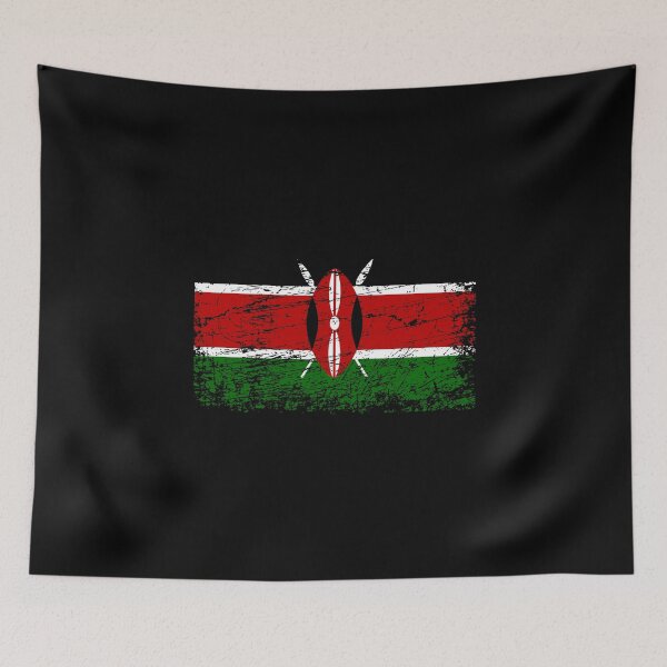 Item preview, Kenya flag used look designed and sold by GeogDesigns.