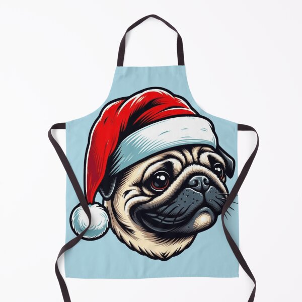 Item preview, Adorable Pug in a Santa Hat designed and sold by HeadTurningArt.