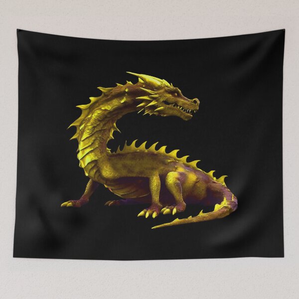 Item preview, Dragon in Golden Yellow Colors designed and sold by Aquillashop.