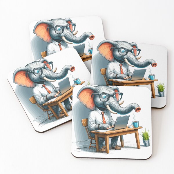 Item preview, Office elephant in action designed and sold by LongIslandDesgn.