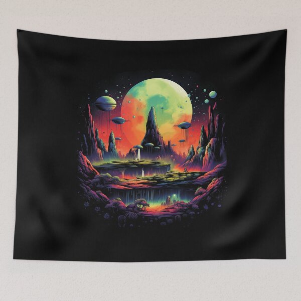 Item preview, Peaceful Alien Valley designed and sold by JollyGoodMerch.