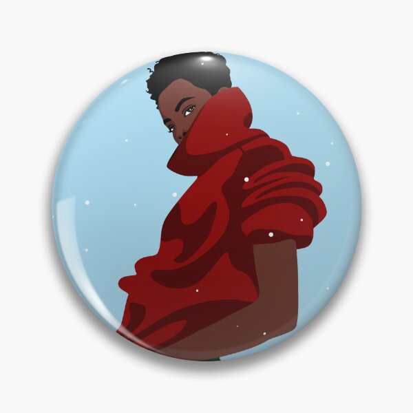 Item preview, Stylish woman under the snow in a red turtleneck designed and sold by Bimbombam.