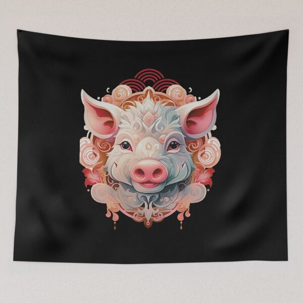 Item preview,  Vintage Pig --black Background designed and sold by CosmicNook1.