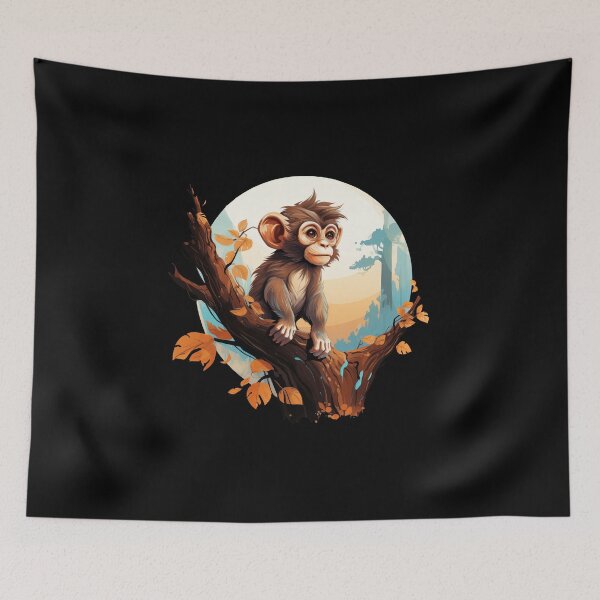Item preview, Cute monkey on a tree designed and sold by Gilpro Designs.