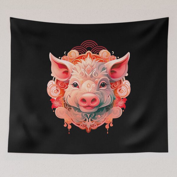 Item preview,  Vintage Pig --black Background designed and sold by CosmicNook1.