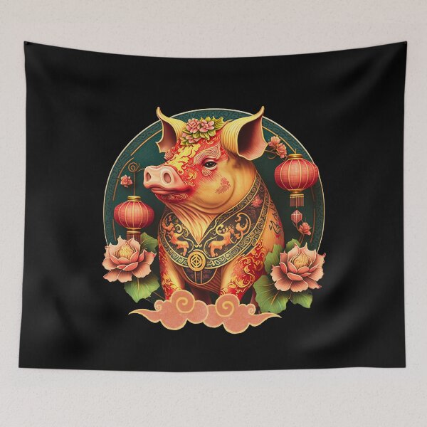 Item preview, Vintage Pig --black Background designed and sold by CosmicNook1.
