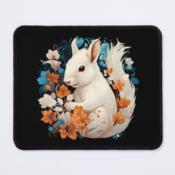 Item preview, White baby albino forest tree squirrel in nature illustration designed and sold by NBSStore.