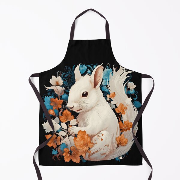 Item preview, White baby albino forest tree squirrel in nature illustration designed and sold by NBSStore.
