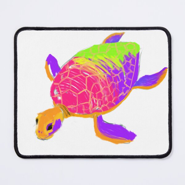 Item preview, Fluorescent colourful sketchy sea turtle designed and sold by ChaseWilderness.