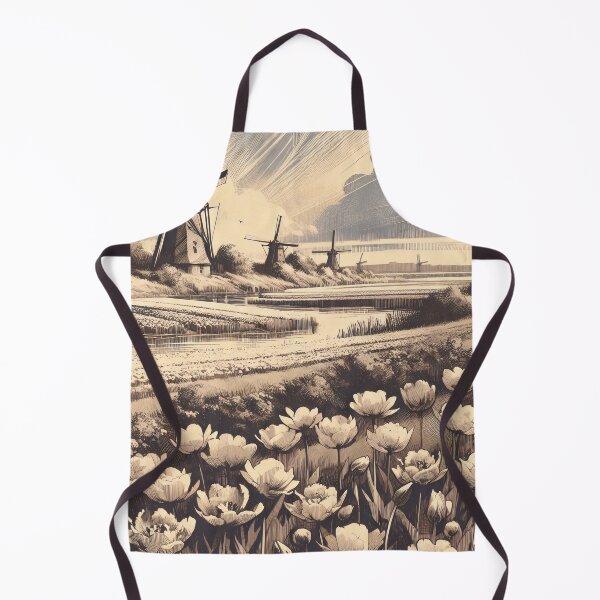 Item preview, Whispers of Windmills Amidst Blossoming Tulips designed and sold by PictorialWhimsy.