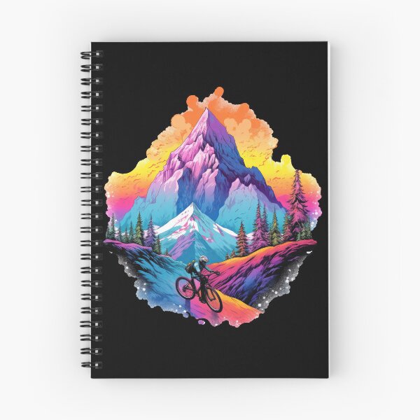 Item preview, Colorful mountain biker on the steep slope designed and sold by WallGemsArt.