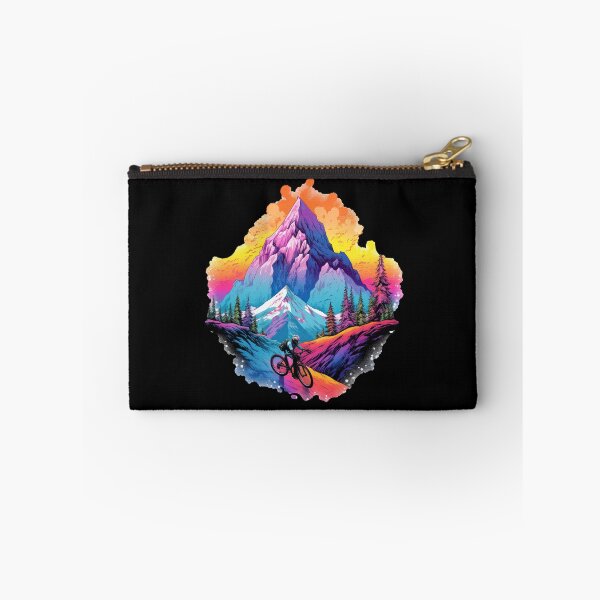 Item preview, Colorful mountain biker on the steep slope designed and sold by WallGemsArt.