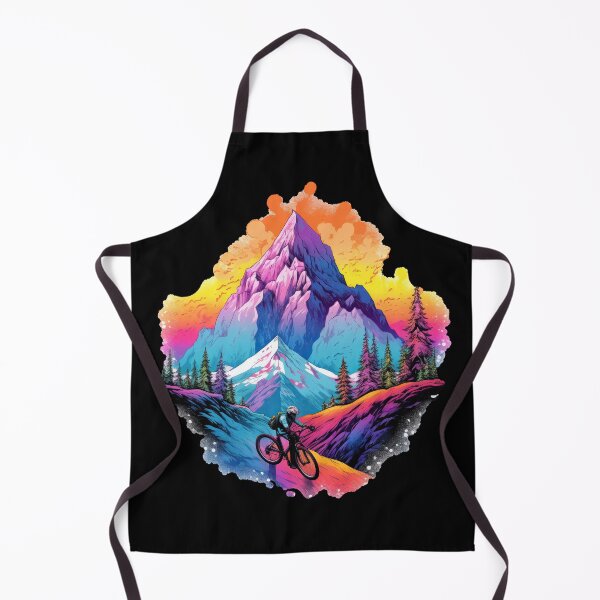 Item preview, Colorful mountain biker on the steep slope designed and sold by WallGemsArt.