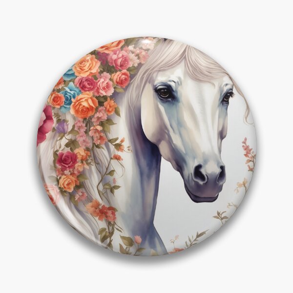 Item preview, Majestic White Horse With Vintage Floral designed and sold by Neranchara.