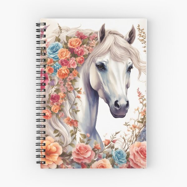 Item preview, Majestic White Horse With Vintage Floral designed and sold by Neranchara.