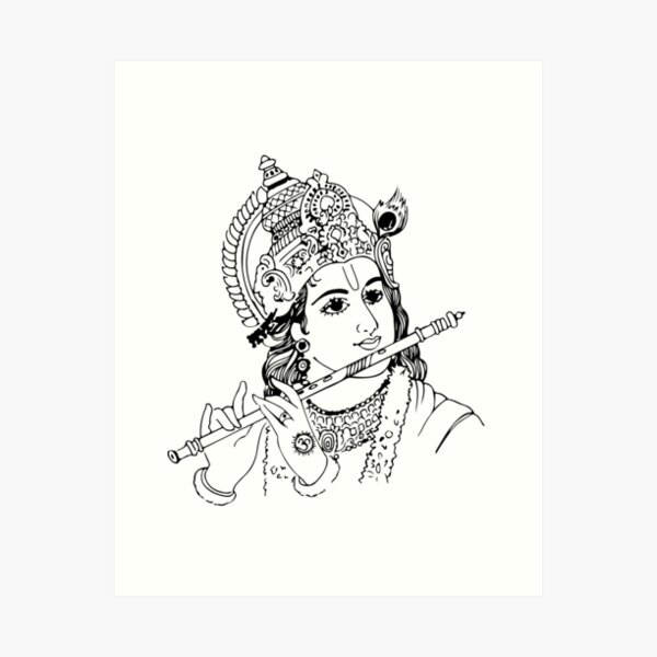 How to draw Shree Krishna Face Easy (Step by Step) | Janmashtami Drawing |  Lavi Arts | Art Video - YouTube