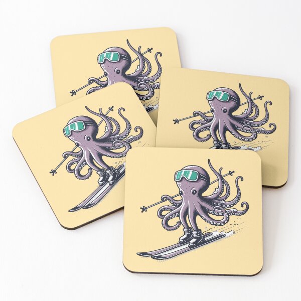 Item preview, Octopus Skiing Funny Octopus Ski Lover Winter Snow Ski Season  designed and sold by wtfbba.