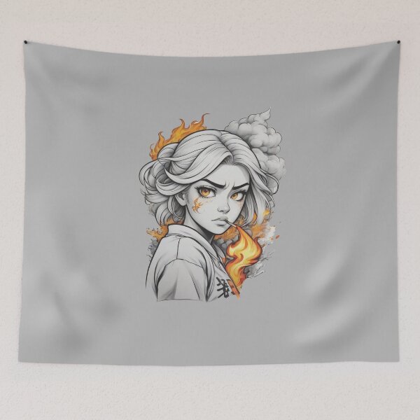 Item preview,  Angry  girl  on fire x.22 designed and sold by Moeruonnanoko.