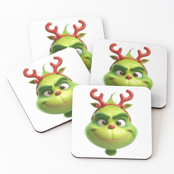Item preview, The Grinch Head Smiling with Reindeer Antlers Headband - Ugly / Cute designed and sold by erkabees.
