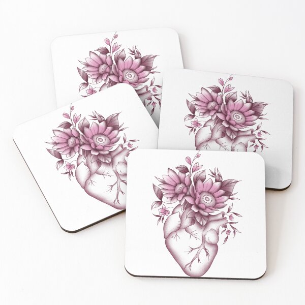 Item preview, heart with flowers designed and sold by Surreal Ilustra.