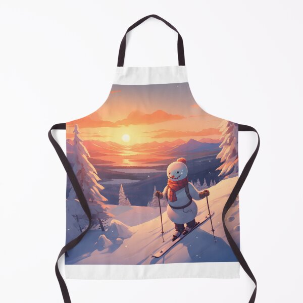 Item preview, Winter Sunset Skiing Adventure with Snowman designed and sold by Shirtastically.