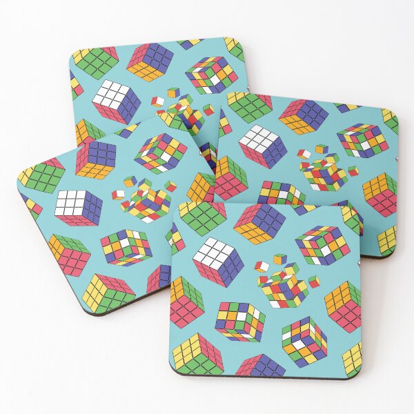 Item preview, Rubiks Cube Pattern on Blue designed and sold by Ayesha Saleem.