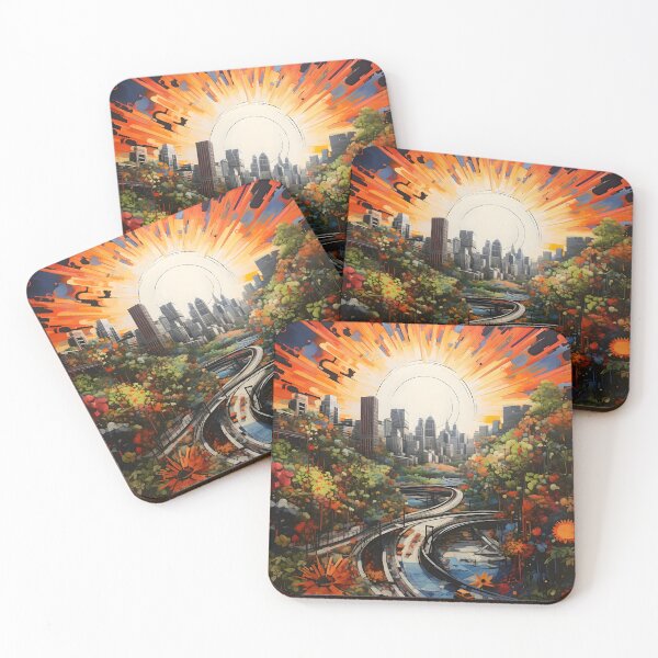Item preview, Nature blending with urban landscape designed and sold by AI-Only Creations.