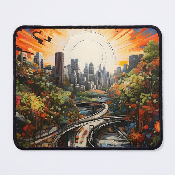 Item preview, Nature blending with urban landscape designed and sold by AI-Only Creations.