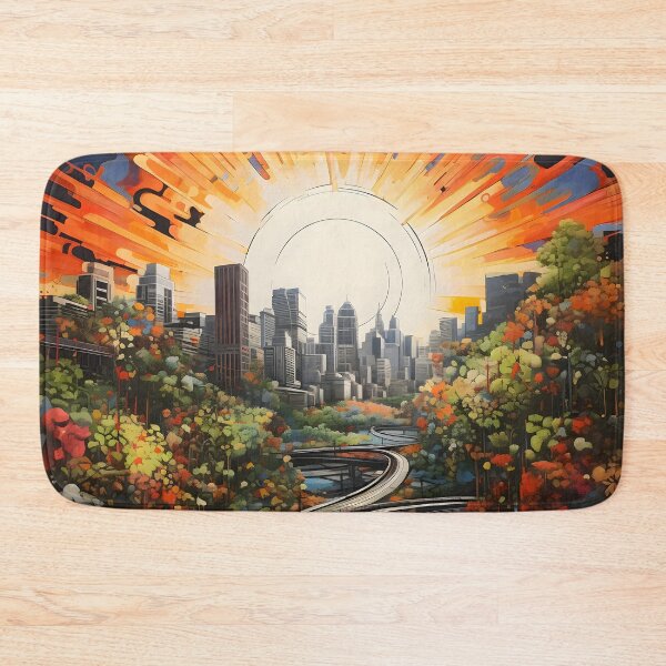 Item preview, Nature blending with urban landscape designed and sold by AI-Only Creations.
