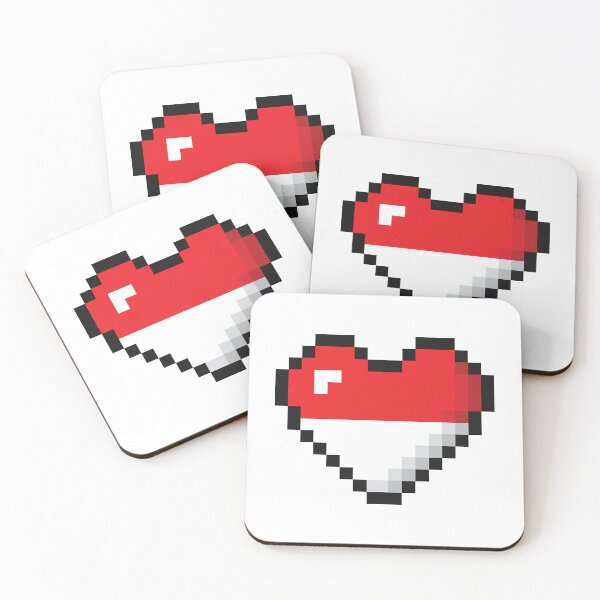 Item preview, Monaco Flag Heart Pixel Art designed and sold by Wander-Wave.