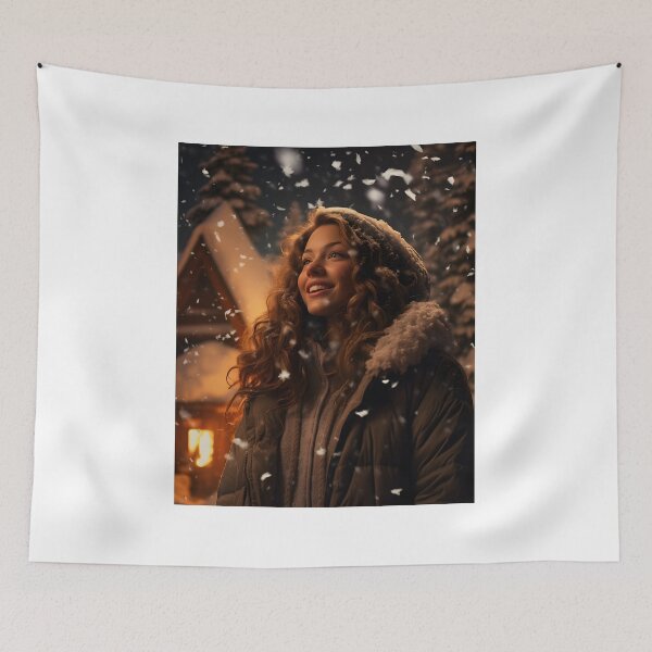 Item preview, Cozy Winter Bliss: Snowflakes and Fireplace designed and sold by Shirtastically.