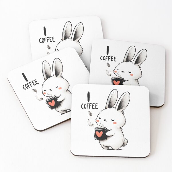 Item preview, This cute rabbit loves coffee. designed and sold by fotoryum.