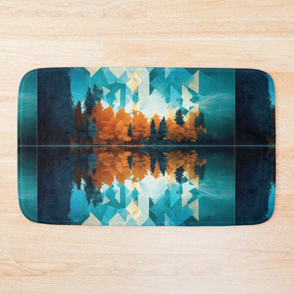 Item preview, Nature’s Geometric Mirage: Cyan and Amber Reflections designed and sold by FairX.