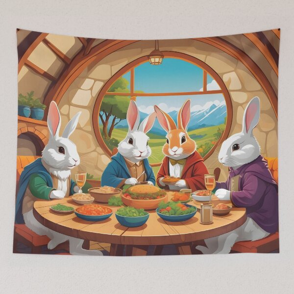 Item preview, Bunnies Having Lunch Artwork designed and sold by WildlifeInc.