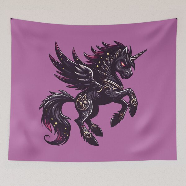 Item preview, Dark Unicorn with Sparkling Wings designed and sold by TeaTimeTales.
