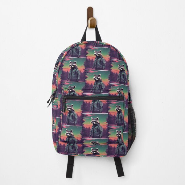 Item preview, Retro Hiking Raccoon designed and sold by LittleGoblinPrs.