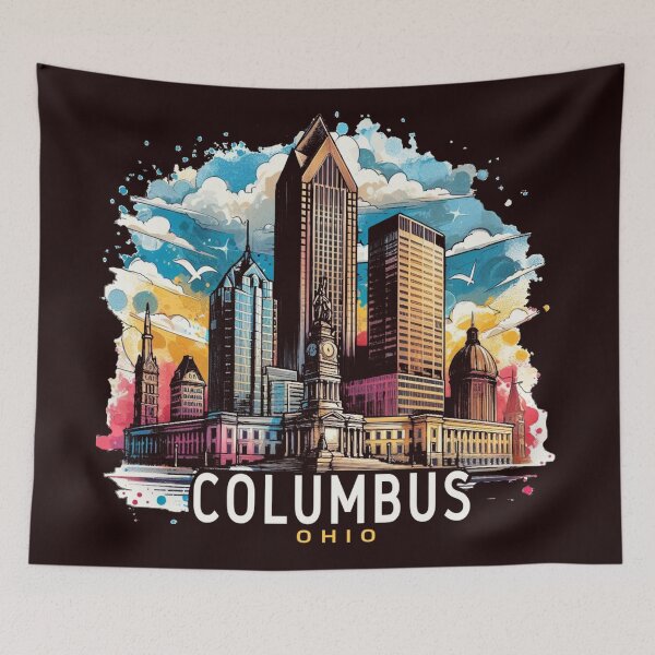 Item preview, Columbus, Ohio, Watercolor Illustration designed and sold by PaintMeWorld.