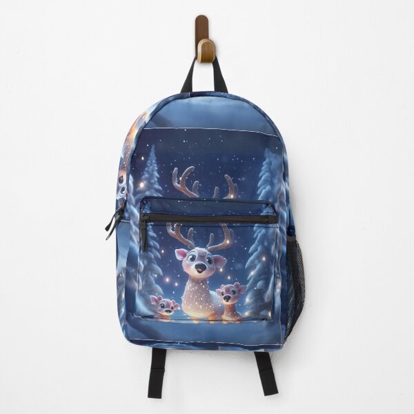 Item preview, Cute Animated Reindeer mother and babies on a spectacular winter Christmas Eve. designed and sold by FoxDesignStudio.