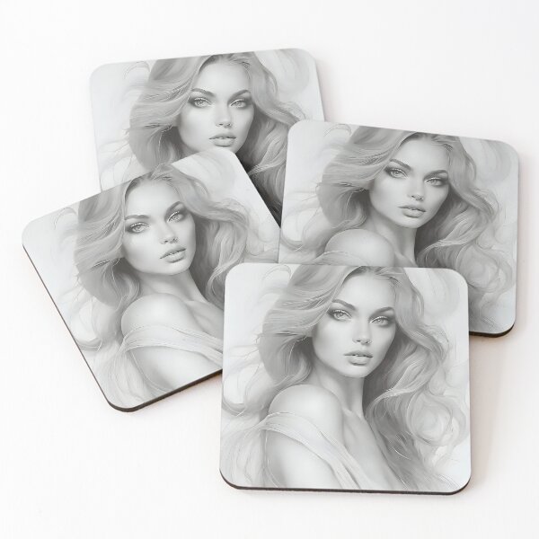 Item preview, Drawing of a woman with mesmerizing eyes designed and sold by AI-Only Creations.