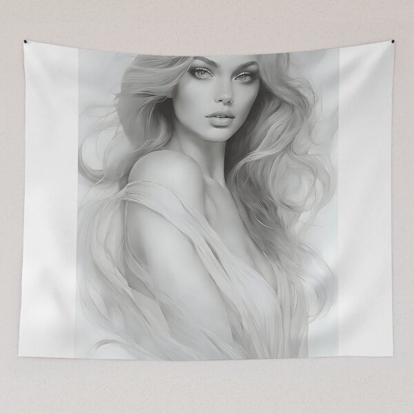 Item preview, Drawing of a woman with mesmerizing eyes designed and sold by AI-Only Creations.