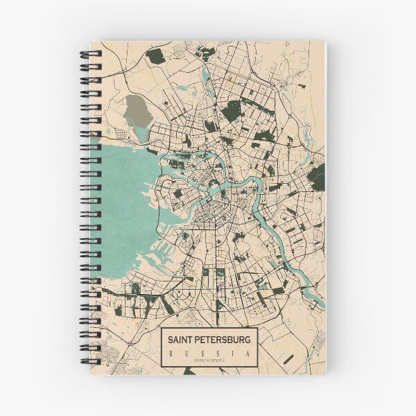 Item preview, Saint Petersburg City Map of Russia  - Vintage designed and sold by deMAP.